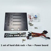 DIY 하드 디스크 확장 브래킷 HDD 3.5 NAS 4 외부 랙 지원 전원 공급 장치 마이닝 투명 아크릴, 02 1 SET black