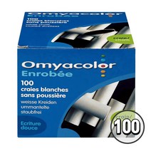 오미야 탄산분필 백색 칼라 100본x1갑 D.C 칠판 흑판, 파랑