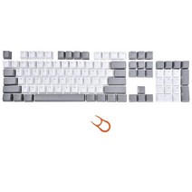 기계식 키캡 Geyes 더블샷 PBT 백라이트 체리 MX 스위치 및 클론 OEM 프로파일 104키 104/87/61 키보드 PC 게이밍 키보드용 화이트 블루 키캡, Keycaps WhiteGray