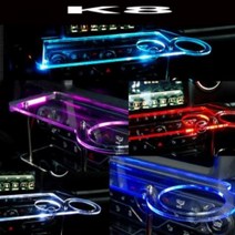 ArtX K8 USB 5V LED 2단 차량용 무중력테이블 컵홀더 식탁 자동차 선반 핸드폰 거치대 수납용품, 추가함, 화이트LED, 일반 타입
