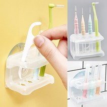 치아 치간 칫솔 거치대 가족 치실 꽂이 4인 화장실 세면대 스탠드 흡착식 거울 타일 부착 물빠짐 이빨 건강 관리 이쑤시개 위생 욕실 보관대
