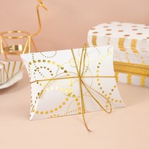 옥수수완충제 종이완충제 친환경포장지 10/20Pcs 베개 사탕 상자 황금 도트 스트라이프 크래프트 종이 선물, 05 Style4_01 10pcs