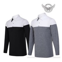 [KLAUS]클라우스 투톤 스판 카라 긴팔티셔츠 KL4031