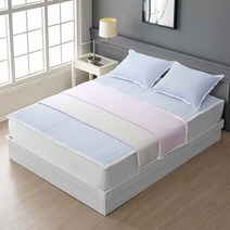 [루마인홈] 순 면 리플 패드 침대 이불 스프레드 - 퀸 사이즈, 블루