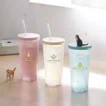 국내생산 주문 제작 심플 빨대컵 670ml DD-09907, 블루