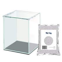 그로비타 올디아망 유리 15하이큐브 수조 + 플로워링 백사 1kg, 혼합색상