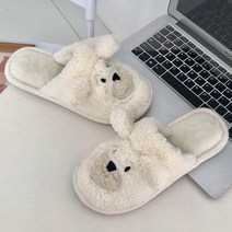 메드인코 여성용 포근한 강아지 뽀글이 슬리퍼
