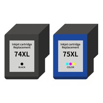 HP 대용량 고급 재생잉크 74XL검정 75XL컬러 비정품잉크, 1개, 대용량 75XL컬러
