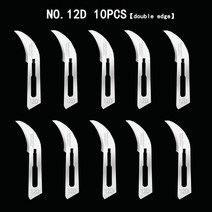 도각도 조각칼 Swann Morton 탄소강 메스 수술용 칼날 이중 가장자리 휴대폰 필름 PCB 수리 DIY 절단 도, 08 NO.12D  10PCS