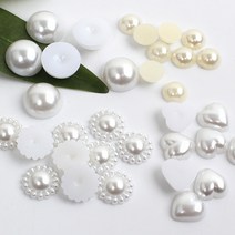 반진주 반쪽 진주구슬 만들기소품 재료 구슬 대용량 벌크, 반진주벌크12mm흰색