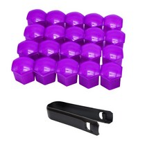 자동차 휠 너트 20x 자동차 타이어 휠 너트 캡 19mm 포드 뷰익 도요타 마쓰다 현대 쉐보레 외부 장식용 허, 09 보라색_02 17mm, 09 보라색_02 17mm