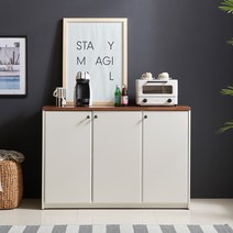 [3천원 즉시할인]장인가구 퓨어 1200 도어 주방수납장, 아이보리