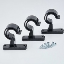 굿즈팡팡 커튼봉 봉브라켓 25mm, (1세트3개입)x10개, 블랙