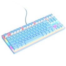 [BSTE] 펑크 로보틱 키보드 87 키보드 게이밍 노트북 e스포츠 키보드, 푸른 색