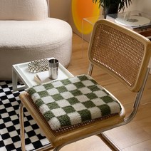 인테리어소품 체크무늬 방석 바둑판 의자 쿠션 두꺼운방석 인테리어소품, 1. 시트 쿠션 4040CM(두께 약 5CM), 2. 곰 커피