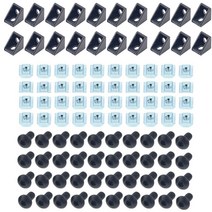 소켓 2020 알루미늄 프로파일 커넥터 세트: 20 개 코너 브래킷 + 40 시리즈 M5 T-슬롯 너트 M5x8mm 육각, CHINA_Black Set