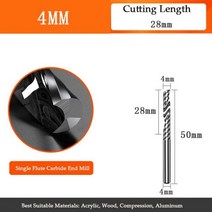 5A 초경 단일 플루트 인치 엔드 밀 목공 도구 알루미늄 절삭 공구 cnc 밀링 커터 목재, 5pcs, 4-4-28