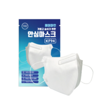 제조사 직영몰 100% 국산 부자재 고급 써멀본드 안감 귀안아픈 숨쉬기편한 KF94 에어마인 새부리형 마스크 대형 화이트 개별포장 30매입