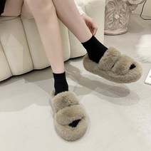 일월전빵 슬로프힐 여성 키높이 데일리 겨울 털 슬리퍼 B-S025