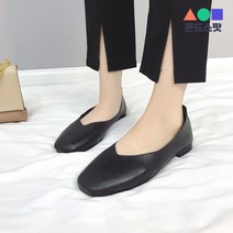 몬드스팟 1.5cm 여성 부드러운 인조가죽 둥근코 플랫 단화 로퍼 블랙 (DM514)
