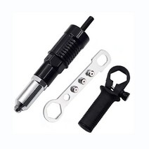팝너트건 전기 리벳 건 2.4mm-4.8mm 너트 드릴 어댑터 무선 도구 삽입 풀 액세서리, Black, 01 Black