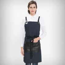 데님 레자 포켓 카페 공방 레스토랑 앞치마 네이비 조끼형앞치마, 쿠팡 원에스티 본상품선택, 상세페이지 참조