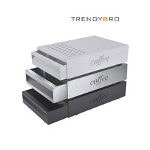 서랍형 넉박스 우드 넉박스 가정용 넉박스 커피 찌꺼기통, 1. 서랍형 넉박스 I 실버  / 브러쉬증정