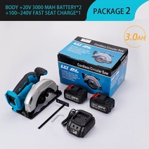 만능 충전 원형톱 무선 충전식 절단기 목공 전동 전기 makita 18v 용 레이저, 2 배터리 3.0a, 유럽 ​​연합