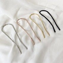 0028 메탈 U 핀 비녀 유 자핀 삔 머리 꽂이 똥 머리 당고 긴머리 로우번 업스타일, 로즈