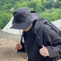 버킷햇 남 캠핑 남성 봄여름 얇은 나들이 챙 여 아웃도어 선 메이커 낚시 등산모, 블랙