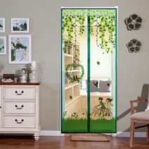 부속자재 건축 홈 개조 핸즈프리 마그네틱 모기장 도어 스크린 메쉬 자동 폐쇄 모기 곤충 플라이 버그 커튼 네트 사용자 정의 크기, 120X210cm, [07] Green Bike