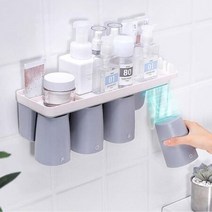 거꾸로 자석 위생 치솔컵꽂이 2인3인용, 3컵, bc 그레이_3컵