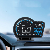 차량HUD 자동차해드업 계기판보조 G16 자동차 LCD 헤드 업 디스플레이 다기능 GPS 속도 KMH MPH 게이지 보안 경보