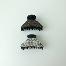 스와로브스키 큐빅 블랙 단발 헤어 집게핀 프랑스핀