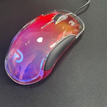 G702 게이밍 마우스 투명 크리스탈 RGB 조명 유선 USB 컴퓨터 노트북, 레드 투과 RGB