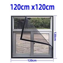 캐노피 텐트 방충망 삽입 창 스크린 메시 공기 얇은 명주 그물 조정 가능한 여름 보이지 않는 반대로모기장 섬유 유리 이동할 수있는 빨 주문 제작, W 120cm x H 120cm+Gray Velcro