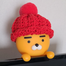 라이언용 카카오 프렌즈 모니터 걸이 방향제 모자 (방향제미포함), 빨간비니