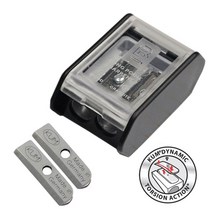 연필깎이독일 Kum as3 자동 롱 포인트 연필 깎이 더블 홀 샤프 내구성 숫돌 8cm 연필 용 2 개의 예비 블레이드 포함, 1pc 샤프너