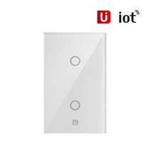 유아이오티 UIOT-SW20S /홈IOT 2구 스마트 벽스위치 / 조명등 형광등 무선원격제어 Zigbee방식