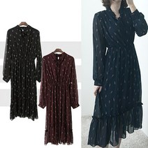 [MYLABU] 홀릭 원피스 쉬폰 롱 드레스 프릴 스트랩 러플 여름 데이트 결혼식 하객