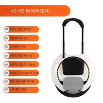 신형 킹송16S 16인치 전동휠 840Wh 배터리 1200W 출력 외발전동휠, 36V, KS16S 840w 화이트