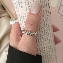 호개몰 골드 실버 버블 지그재그 패턴 포인트 패션 반지 링