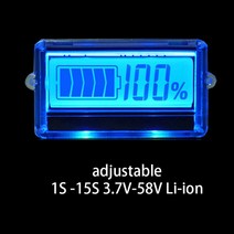 적산계 배터리 인산철 TH01 LCD 1S 2S 3S 4s 5s 6S- 리튬 배터리 용량 표시기 파란색 디스플레이 Lipo 이, 11 11S 40V
