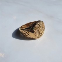 셀러허브 패션 [노블른] 써지컬 스틸 골드 나무 반지