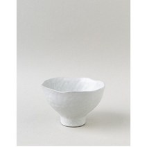 특이한 팥빙수그릇 디저트볼 막사발 헤리티지 도자기 굽 화이트 면기, 2호 화이트 막사발