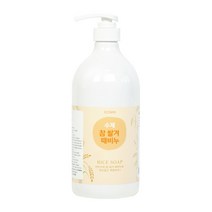 에코스킨 수제 참 쌀겨 때비누 대용량 1L, 1개