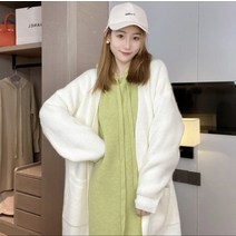 가을겨울 임산부 베이직 후드 미디엄 퍼 원피스+트렌치코트