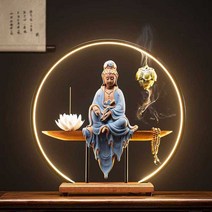 인센스 쳄버 향꽂이 향료 불교용품 탁상형 집들이선물 무드등, Red  램프 서클