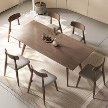 호두나무 식탁 세트 북유럽 단단한 나무 직사각형 미니멀리스트 빌라 순수한 재목 아파트 가구 이탈리아 스타일, [02] 14080물푸레나무 식탁