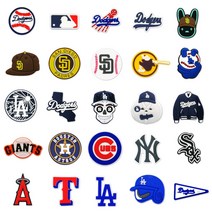 [스틱스] MLB 구단 미국야구 프로팀 장식 파츠 악세사리 실내화 신발꾸미기 데코덴